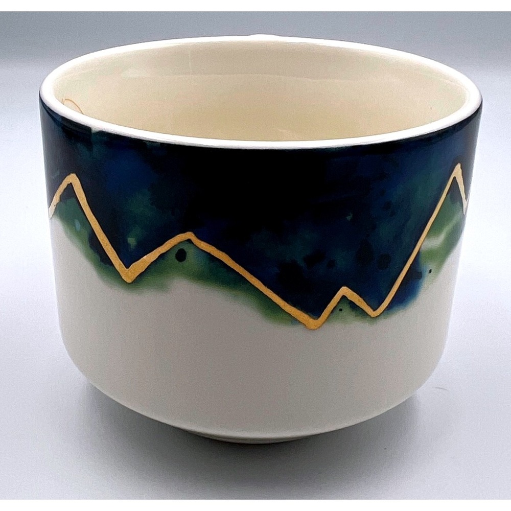 Starbucks 12 oz Coffee‎ Mug Artisan Series 06/08 Blue & Green Mountain Skyline - Picture 2 of 6